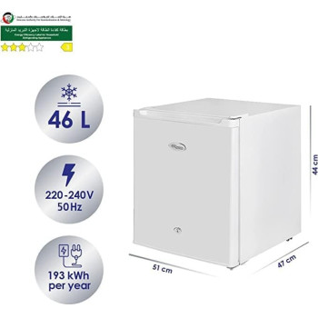 Super General 60 Liter Gross Volume Compact Mini-Refrigerator Beverage-Fridge With Child Lock, Shelf, Freezer-Box, Reversible Door, White, SGR-035-H, 1 Year Warranty