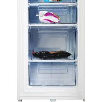 Super General Upright Freezer 350 Liter Gross Volume Compact Deep-Freezer With 7 Plastic Drawers, Lock And Key, White, SGUF-348-H, 1 Year Warranty