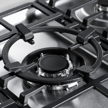 Super General Freestanding Gas-Cooker 5-Burner Full-Safety, Steel Cooker, Gas Oven With Thermostat, Rotisserie, Automatic Ignition, Silver, SGC-916-FSBGOF, 1 Year Warranty