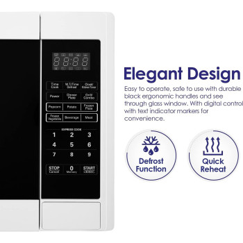 Super General 30 Liter Compact Counter-Top Microwave Oven, 900W Power, 1000W Grill, Digital Control, White/Black, SGMM-935-DGW, 1 Year Warranty