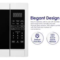Super General 30 Liter Compact Counter-Top Microwave Oven, 900W Power, 1000W Grill, Digital Control, White/Black, SGMM-935-DGW, 1 Year Warranty