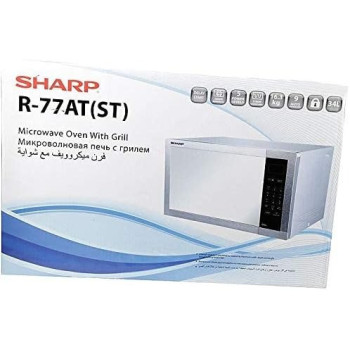 Sharp 34 Liters 1100 Watts Stainless Steel Digital Combination Microwave Oven With Grill, Silver, R-77AT-ST, 1 Year Warranty