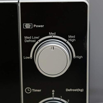 Sharp 20 Liter, 800 Watts Black Finished Door Microwave Oven With Defrost Function, Silver, R-20CT(S), 1 Year Warranty