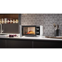 Sharp 20 Liter, 800 Watts Black Finished Door Microwave Oven With Defrost Function, Silver, R-20CT(S), 1 Year Warranty