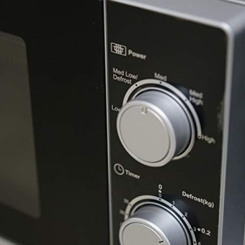 Sharp 20 Liter, 800 Watts Black Finished Door Microwave Oven With Defrost Function, Silver, R-20CT(S), 1 Year Warranty