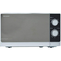 Sharp 20 Liter, 800 Watts Black Finished Door Microwave Oven With Defrost Function, Silver, R-20CT(S), 1 Year Warranty