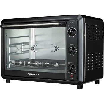 Sharp 60L, 2000W Single Glass Electric Oven With Rotisserie And Convection, Black, EO-60K-3, 1 Year Warranty