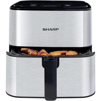 Sharp Air Fryer 1600 Watts, 7 Liters, 8 Cook Menu, Non-Stick Coating, Silver, KF-AF70RT-S3, 1 Year Warranty