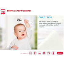 Sharp 12 Place Settings 6 Programs Free Standing Dishwasher, Steel, Silver, QW-MB612-SS3, 1 Year Warranty