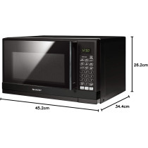 Sharp 20 Liter Digital Solo, Handle Door Microwave Oven With 8 Auto-Cooking Menu, Black, R-20GHM-BK3, 1 Year Warranty