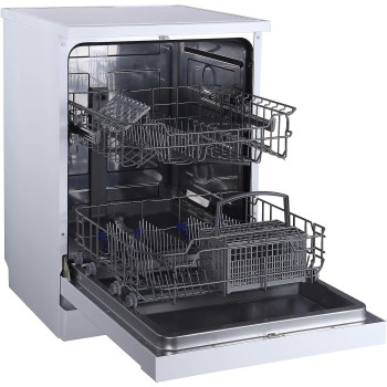 Sharp 6 Programs 12 Place Settings, Free Standing Dishwasher, White, QW-MB612-WH3, 1 Year Warranty