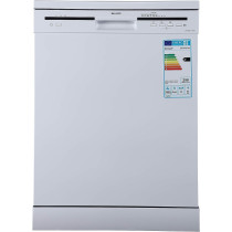 Sharp 6 Programs 12 Place Settings, Free Standing Dishwasher, White, QW-MB612-WH3, 1 Year Warranty
