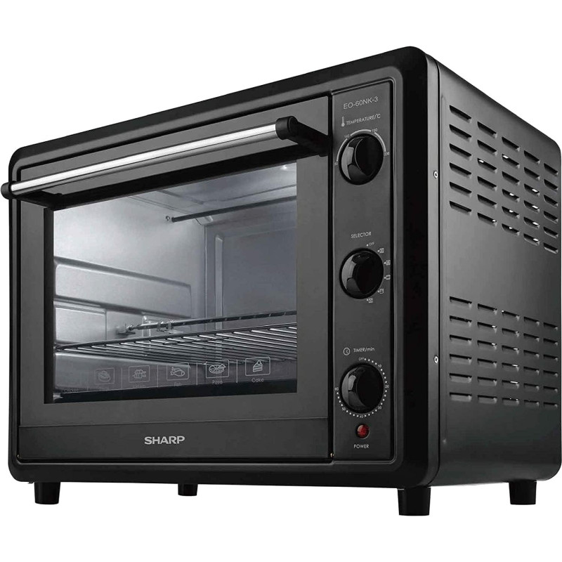 Sharp 60L, 2000W Double Glass Electric Oven With Rotisserie And Convection, Black, EO-60NK-3, 1 Year Warranty