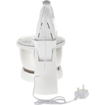 Sharp 250 Watts Turbo Plus 5 Speed Selection Detachable Free Stand Mixer For Quick Cake Mixing With Egg Beater, Dough Hook And Stainless Steel Bowl, White, EM-SP21-W3, 1 Year Warranty