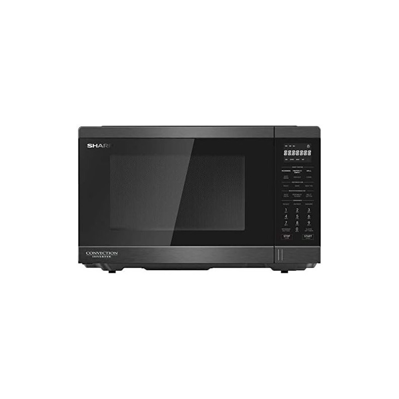 Sharp 32 Liter Convection Microwave With Smart Inverter Technology 6 In 1 Smart Cooking Functions Including Fan Forced Convection Stainless Steel, Black, R-32CNI-BS3, 1 Year Warranty