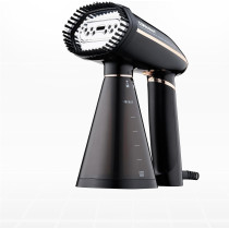 Nobel Steam Iron, Stainless Steel Panel, Detachable Water Tank, Steam Brush, 360 Degree Rotational Swivel Handgrip, Pilot Light, Folded Handle, Led Indicator Lights, Auto-Shut Off, Black, NSI33, 1 Year Warranty