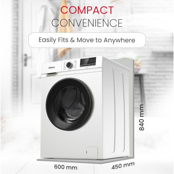 Nobel 6 Kg Front Fully Load Automatic Washer, Knob And Button Control, Led Display, 15 No Of Programs, Universal Motor, Stainless Steel Drum Type, Over Flow Safety, White, NWM760RH, 1 Year Warranty