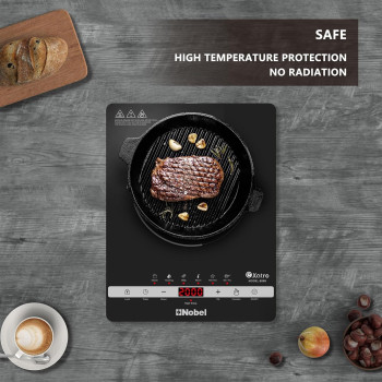 Nobel Infrared Cooker Single 2000W Multi Function Touch Control, Led Digital Red Display Multi-Function Stir-Fry, Hot Pot, Warm, BBQ, Heating, Steam, Black, â€ŽNIC10, 1 Year Warranty