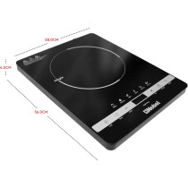 Nobel Infrared Cooker Single 2000W Multi Function Touch Control, Led Digital Red Display Multi-Function Stir-Fry, Hot Pot, Warm, BBQ, Heating, Steam, Black, â€ŽNIC10, 1 Year Warranty