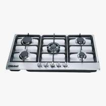 Nobel Gas Hob 5 Gas Burners 90 Cm, Stainless Steel, Silver, NBH9501, 1 Year Warranty