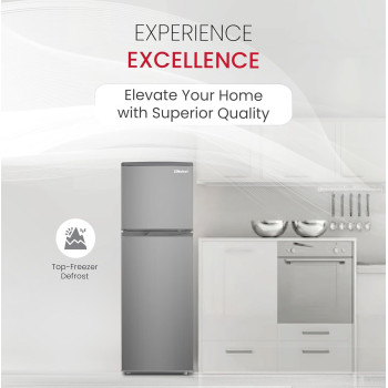 Nobel 185 L Gross / 125 L Net, Double Door Refrigerator R600a Refrigerant Temperature Control, Inside Light, Vegetable Crisper, Bottle Racks, Inox Grey, NR185RSI, 1 Year Warranty