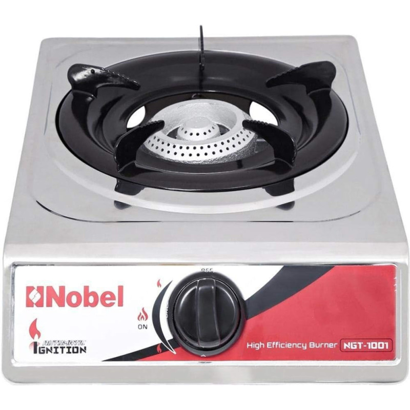 Nobel Gas Stove Stainless Steel Honeycomb Auto Ignition Single Burner, NGT1001, 1 Year Warranty