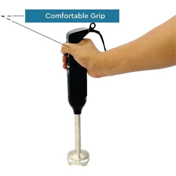 Nobel Hand Stick Blender 400W, 2 Speed Control With Detectable Stainless Steel Blending Rod, Black, NHB12, 1 Year Warranty