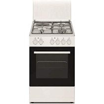 Nobel Gas And Electric Cooker 50 x 50 Cm 3 Gas Burners 1 Hot Plate Electric Oven Enamel Grids Lid Stainless Steel Top, Silver, NGC5300S, 1 Year Warranty