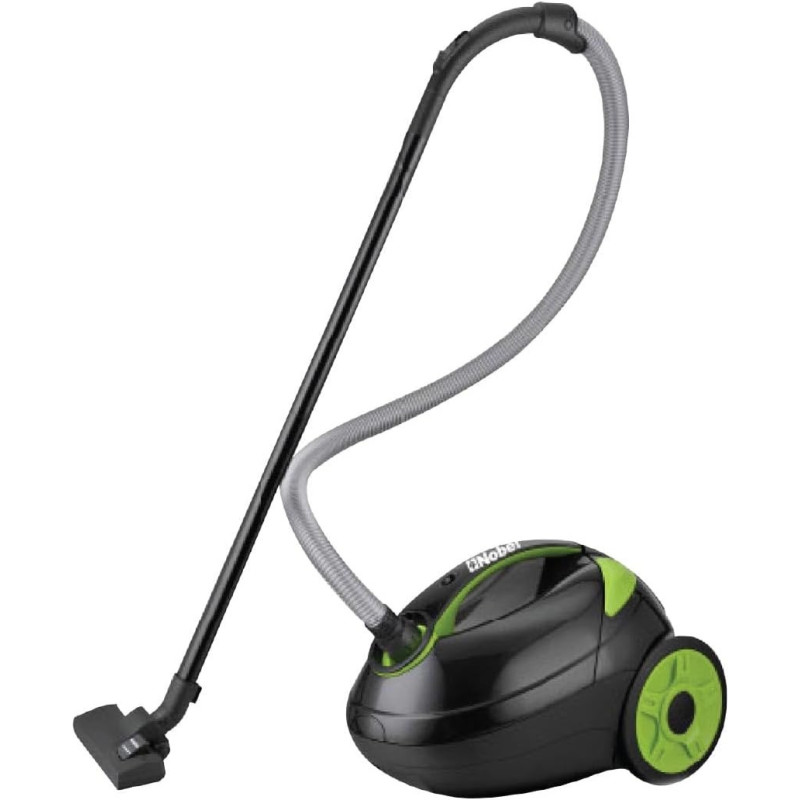 Nobel Canister Vacuum Cleaner With 25 Litres Dust Bag, Low Noise Sound, Solid And Durable Iron Tank And Accessory Holder, Black, NVC1515, 1 Year Warranty