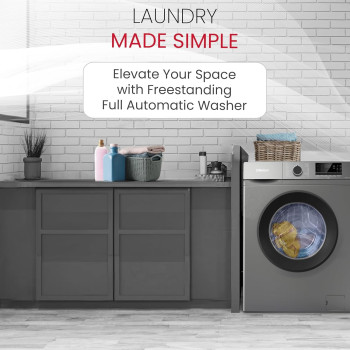 Nobel Front Load Washer 6 Kg Capacity, 1000 RPM, Led Display, Stainless Steel Drum Advanced Laundry Excellence At 1950W, Dark Silver, 1 Year Warranty