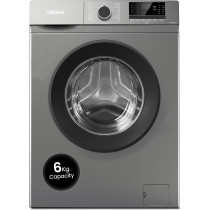 Nobel Front Load Washer 6 Kg Capacity, 1000 RPM, Led Display, Stainless Steel Drum Advanced Laundry Excellence At 1950W, Dark Silver, 1 Year Warranty