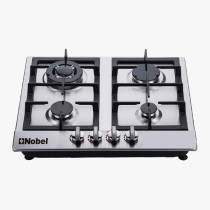 Nobel Built In Hobs Stainless Steel 4 Gas Burner, Silver, NBH6401, 1 Year Warranty
