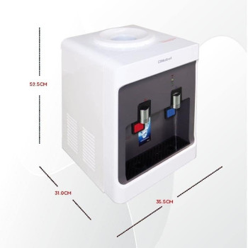 Nobel 2 Tap Table Top Hot And Cold Function Water Dispenser, Excess Water Tray, Hot And Cold Switch Button, With Compressor Cooling, White, NWD556, 1 Year Warranty