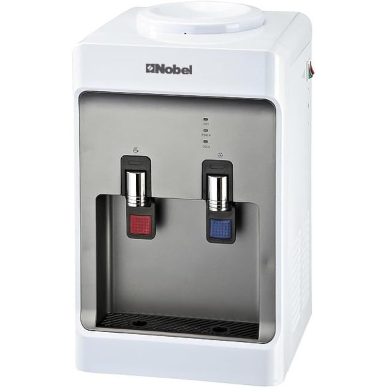 Nobel 2 Tap Table Top Hot And Cold Function Water Dispenser, Excess Water Tray, Hot And Cold Switch Button, With Compressor Cooling, White, NWD556, 1 Year Warranty
