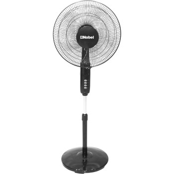 Nobel 16 Inch With 3 Speed 5 Highlight Efficient Blades And 90 Degree Oscillation Stand Fan With Multi Speed Function And Dual Frequency With Remote Control, Black, NF150, 1 Year Warranty