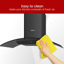 Nobel 90 Cm Built-In Hoods With 3 Speeds Touch Control Switch With Digital Display With Metal Motor House And Metal Fan, Black, NCH8931, 1 Year Warranty