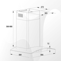 Nobel 90 Cm Built-In Hoods With 3 Speeds Touch Control Switch With Digital Display With Metal Motor House And Metal Fan, Black, NCH8931, 1 Year Warranty