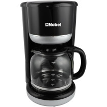 Nobel Coffee Machine, 1.5 Litre 12 Cups Capacity Auto Keep Warm Function Boiling Dry Protection Dishwasher Safe, Black/Silver, NCM10, 1 Year Warranty