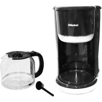 Nobel Coffee Machine, 1.5 Litre 12 Cups Capacity Auto Keep Warm Function Boiling Dry Protection Dishwasher Safe, Black/Silver, NCM10, 1 Year Warranty