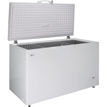 Nobel Chest Freezer Aluminum Inside External Handle With Outside Condensor 350 Litres Gross Capacity, 316 Litres Net Capacity, White, NCF350, 1 Year Warranty