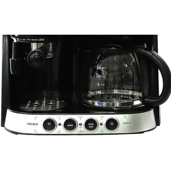 Nobel Coffee Machine 1.25 Liter Espresso And Americano With Steam Pump, Black/Silver, NCM13, 1 Year Warranty