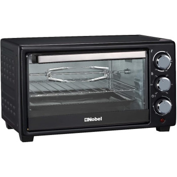 Nobel Electric Oven 18 Litres Capacity, 1280W Stainless Steel Heating Element Rotisserie With Timer, Black, NEO20, 1 Year Warranty