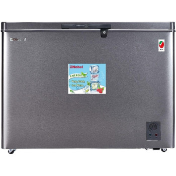 Nobel Chest Freezer 315 Litres White Coated Liner External Handle R600a Inside Condenser, Silver/Grey, NCF425E, 1 Year Warranty