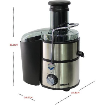 Nobel Table Top Blender Stainless Steel 2 Litre, 800W, 2 Speed Stainless Steel Strainer Safety Lock Device Grinder, Chopper, Blender Glass, Silver/Black, NJE404E, 1 Year Warranty