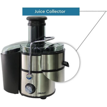 Nobel Table Top Blender Stainless Steel 2 Litre, 800W, 2 Speed Stainless Steel Strainer Safety Lock Device Grinder, Chopper, Blender Glass, Silver/Black, NJE404E, 1 Year Warranty