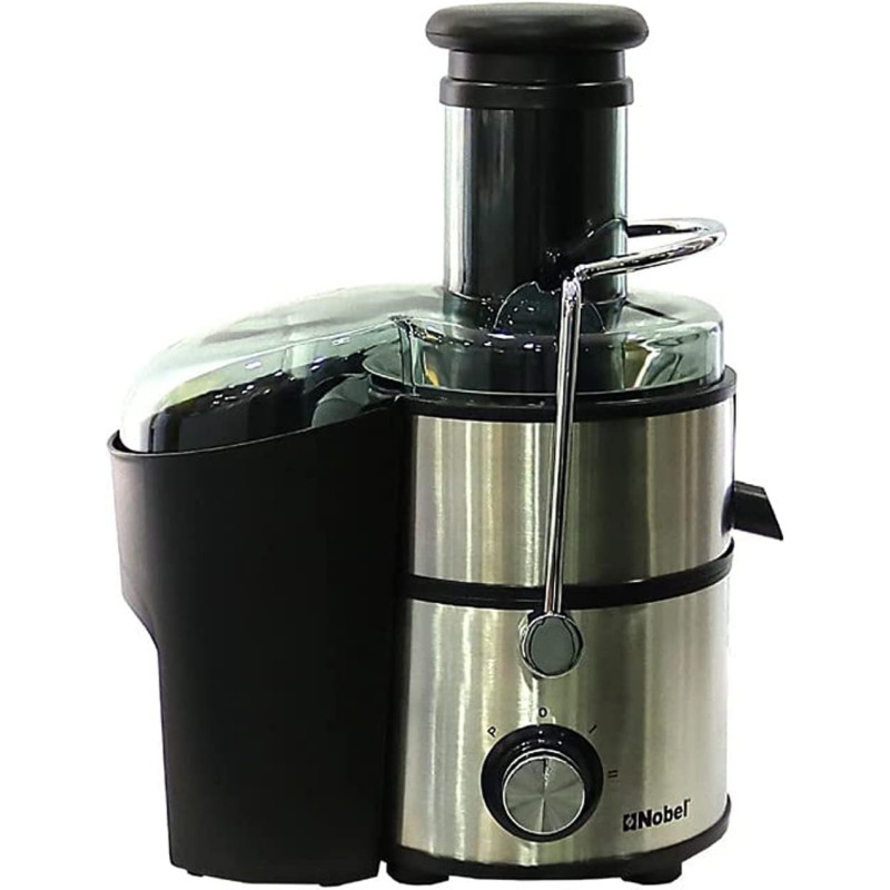 Nobel Table Top Blender Stainless Steel 2 Litre, 800W, 2 Speed Stainless Steel Strainer Safety Lock Device Grinder, Chopper, Blender Glass, Silver/Black, NJE404E, 1 Year Warranty