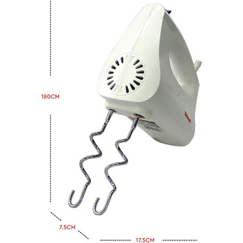 Nobel Stick Hand Blender With 3 Speed Two Chromed Beaters Plus Beat Eggs Function, White, NHB25, 1 Year Warranty