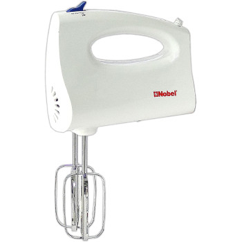 Nobel Stick Hand Blender With 3 Speed Two Chromed Beaters Plus Beat Eggs Function, White, NHB25, 1 Year Warranty