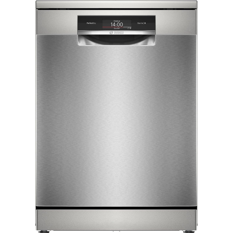 Bosch Series 8 Free-Standing Dishwasher 60 Cm, 13 Place Settings, 8 Programs, Home Connect For Remote Monitoring And Control, Silver, 1 Year Warranty