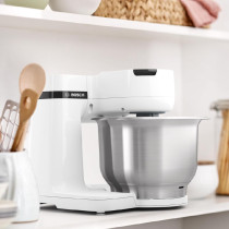 Bosch Kitchen Machine, MUMS2EW30G, 700 Watt Power, 3.8 L Bowl, Patisserie Set, Meat Mincer, Large Blender, Continuous Shredder With 3 Discs, White, 1 Year Warranty